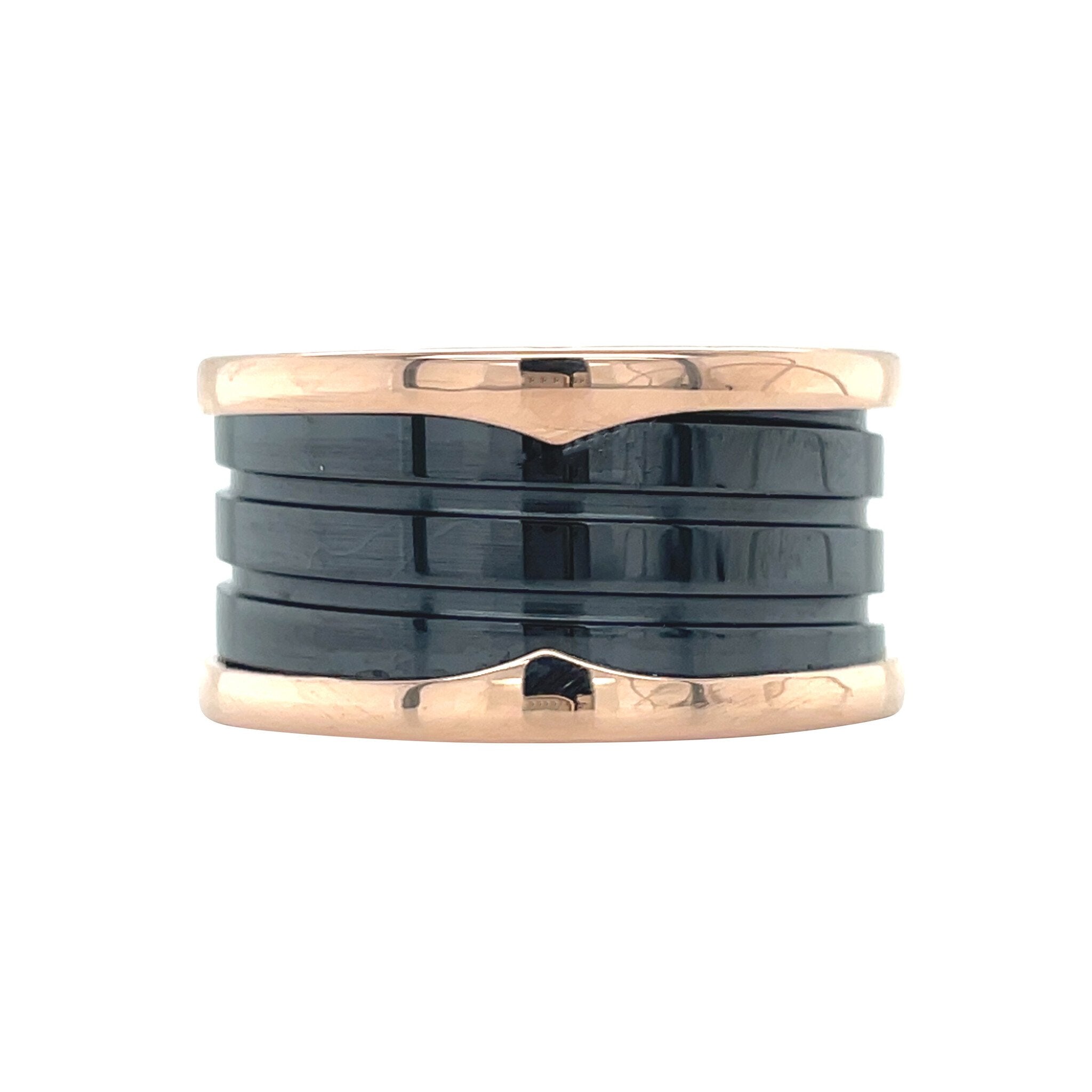 Rose gold Bvlgari ring B.zero1 ceramic 18 karat