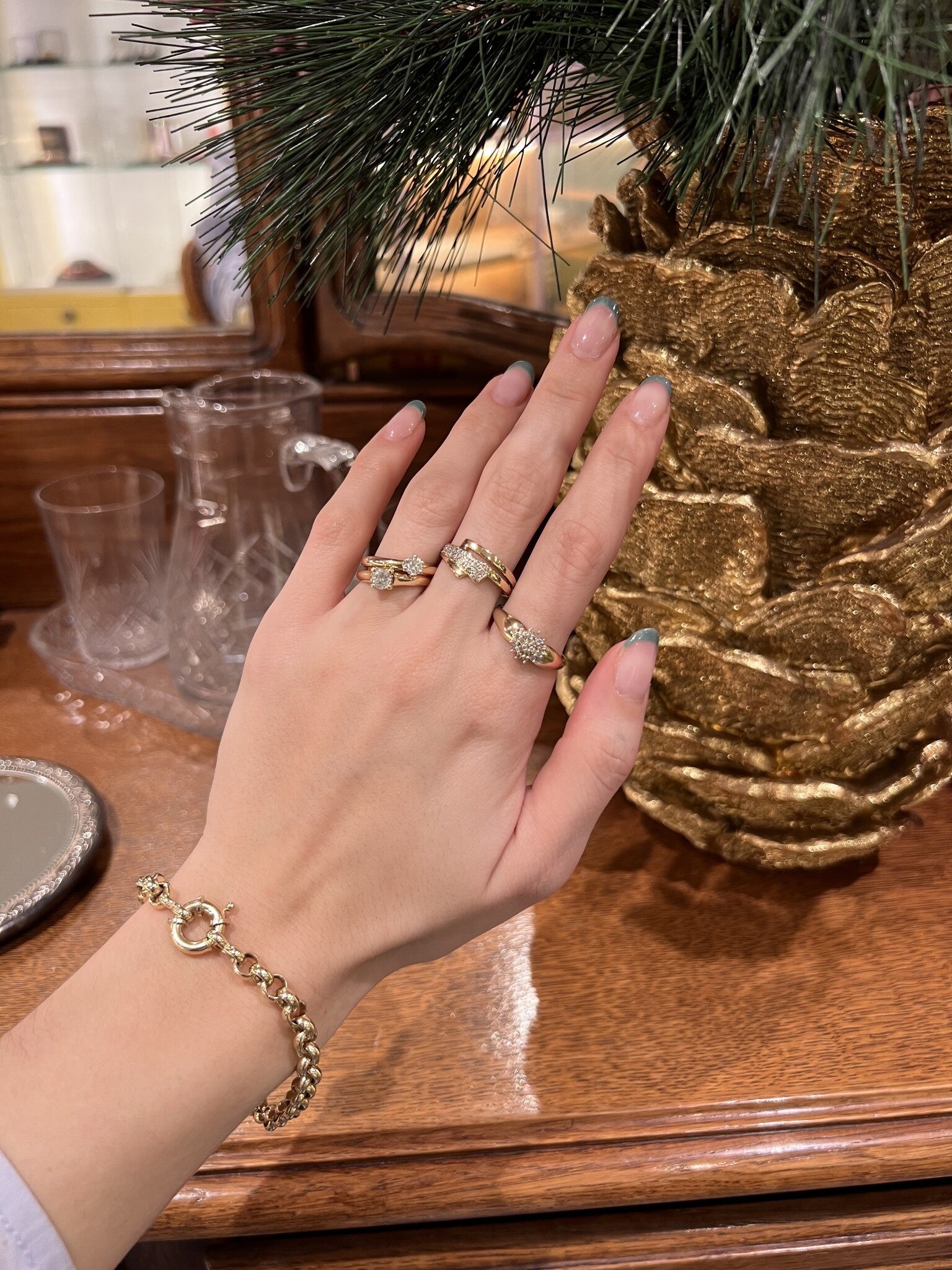 Gold solitaire ring with diamond 0.45ct. 14 kt