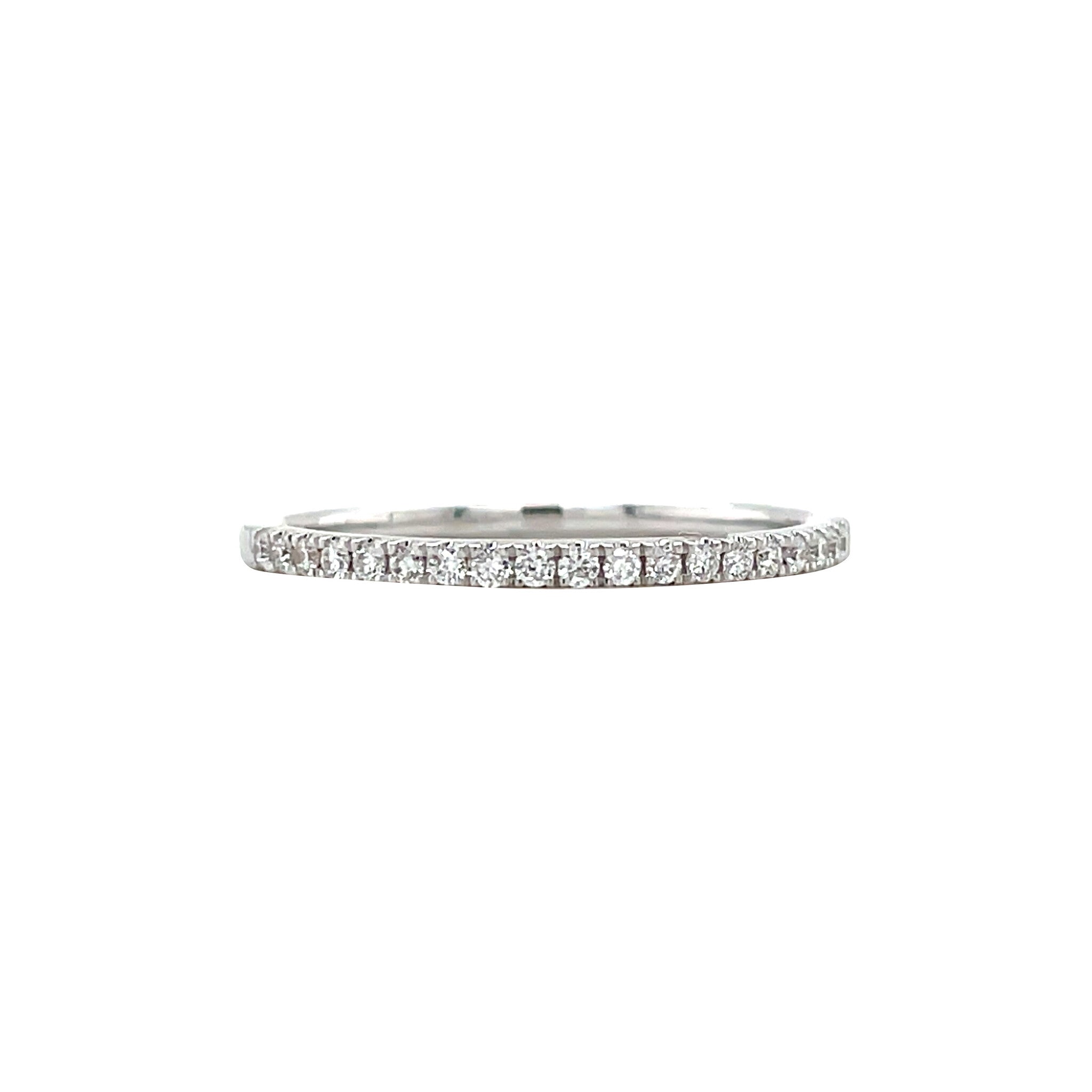 White gold row ring with diamond 14 kt