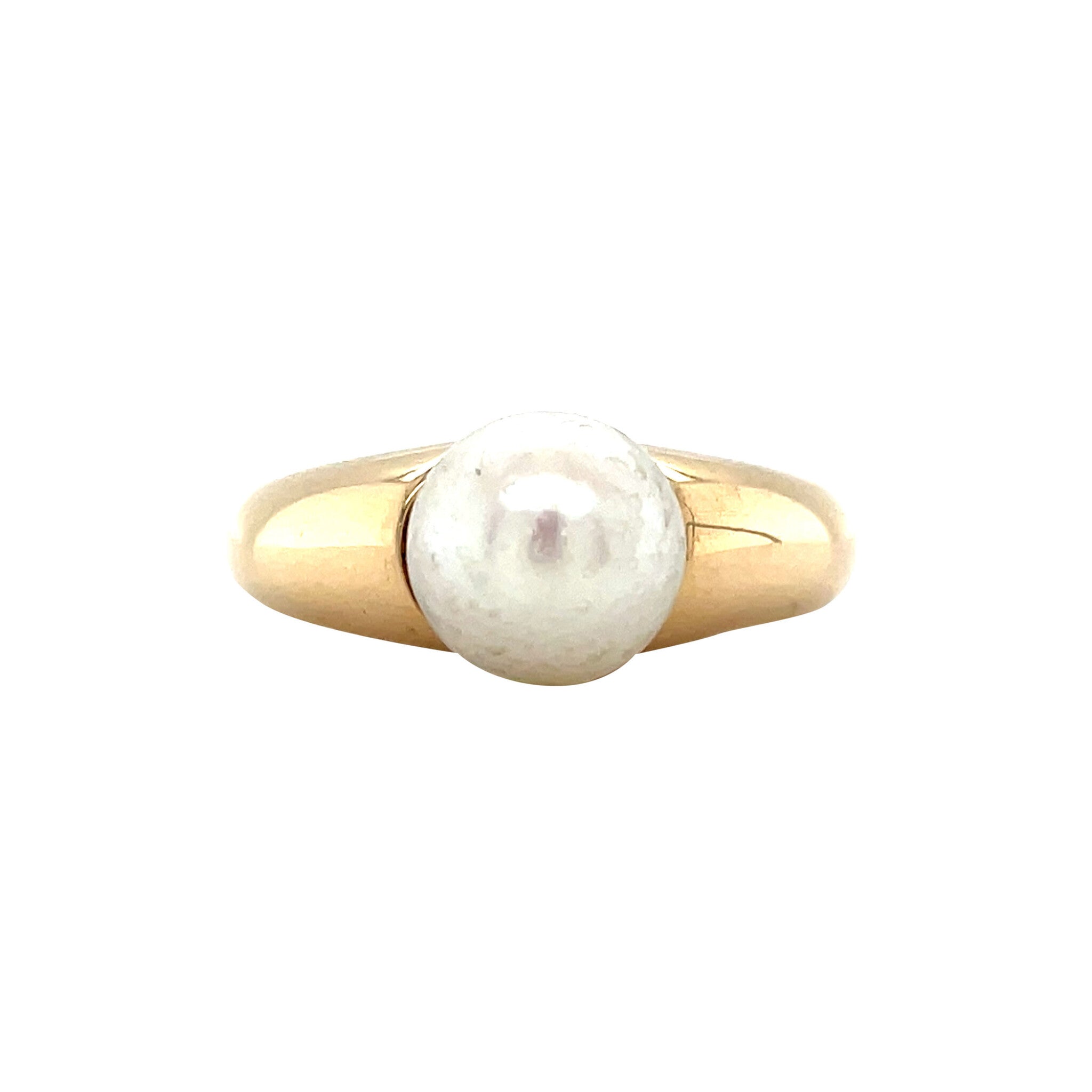 Gold ring with pearl 18 karat