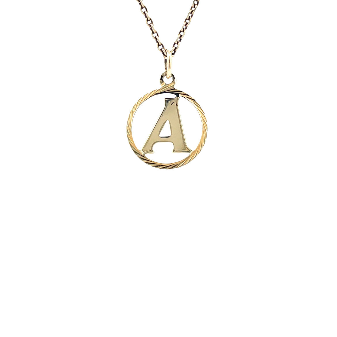 Gold pendant letter A 14 karat