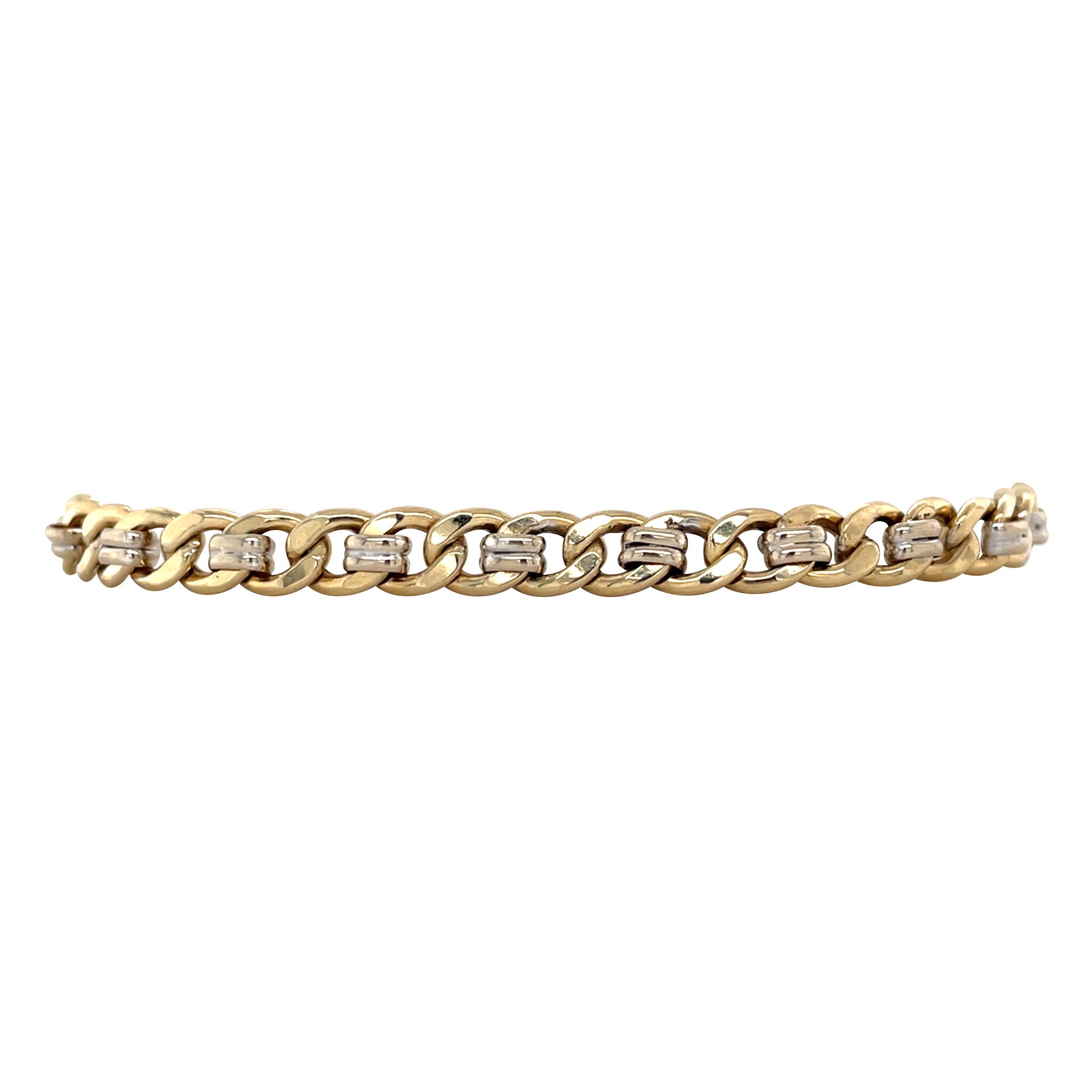 Gold gourmet bracelet 21.5 cm 14 karat/925