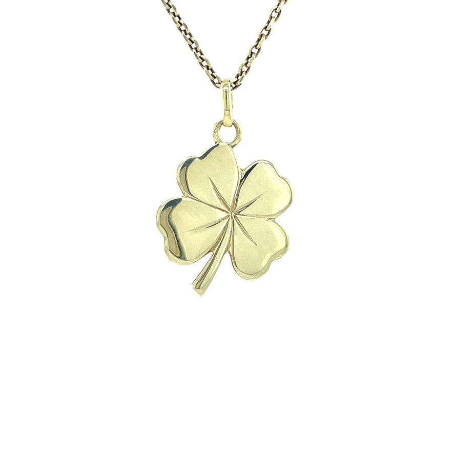 Gold pendant four-leaf clover 14 karat