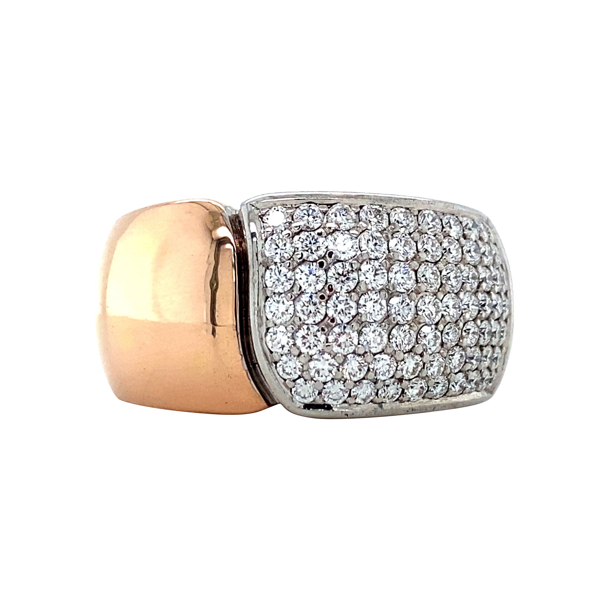 Bicolour gold ring with diamond by Le Chic 14 karat
