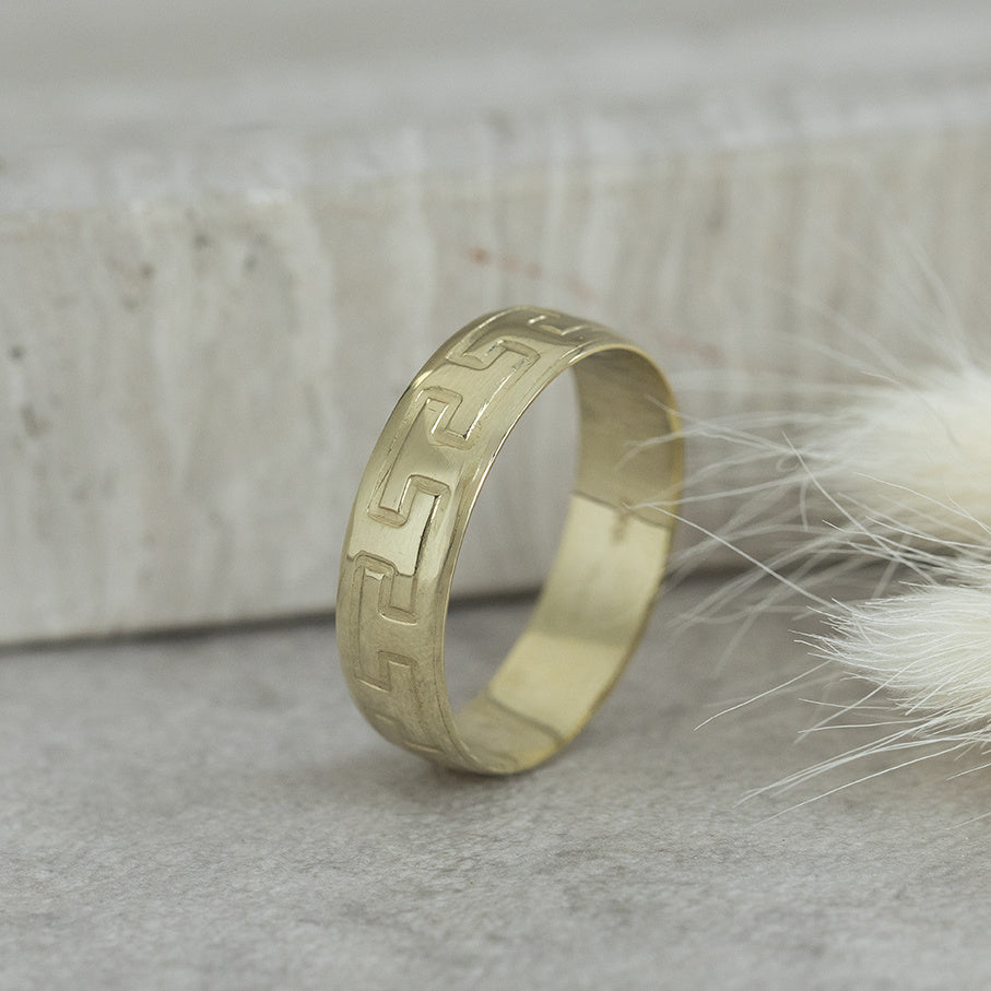 Gouden ring meander 14 karaat