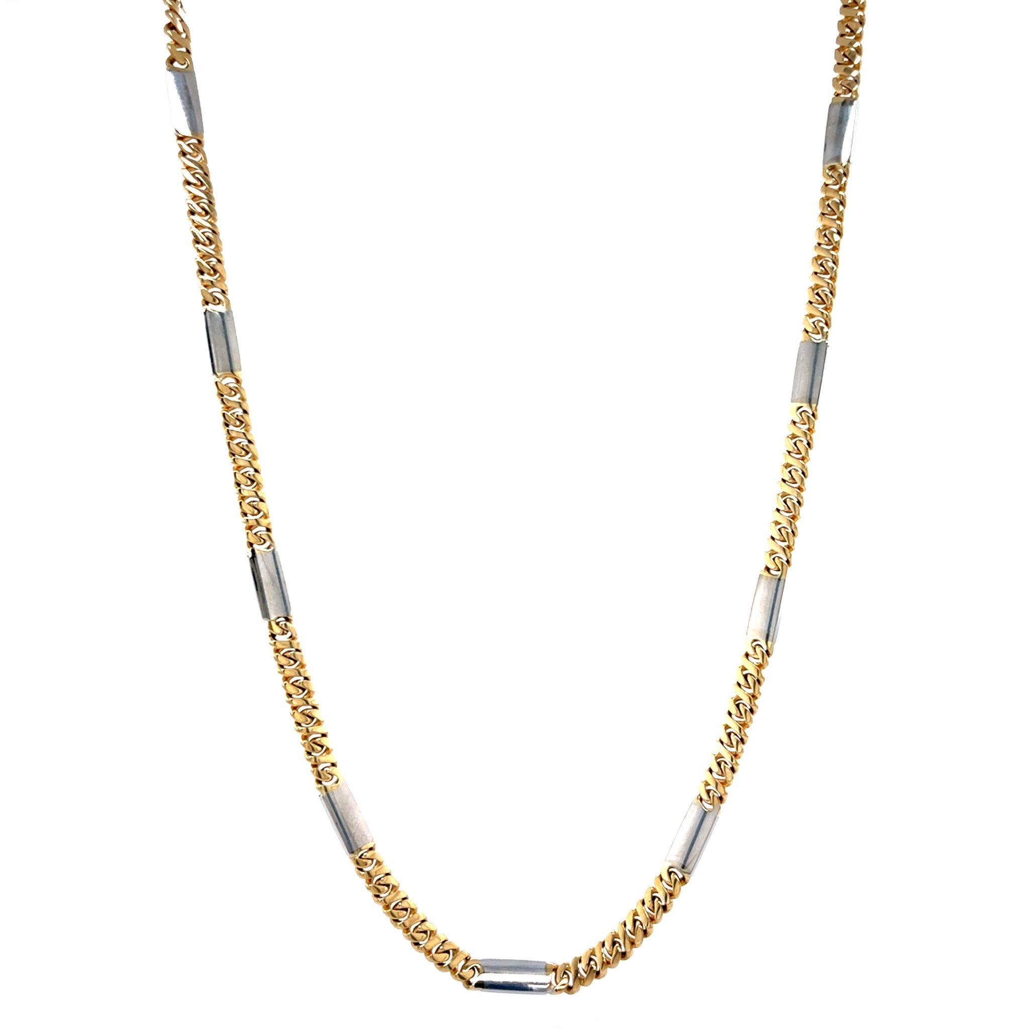 Gold bicolour necklace 46.5 cm 14 karat