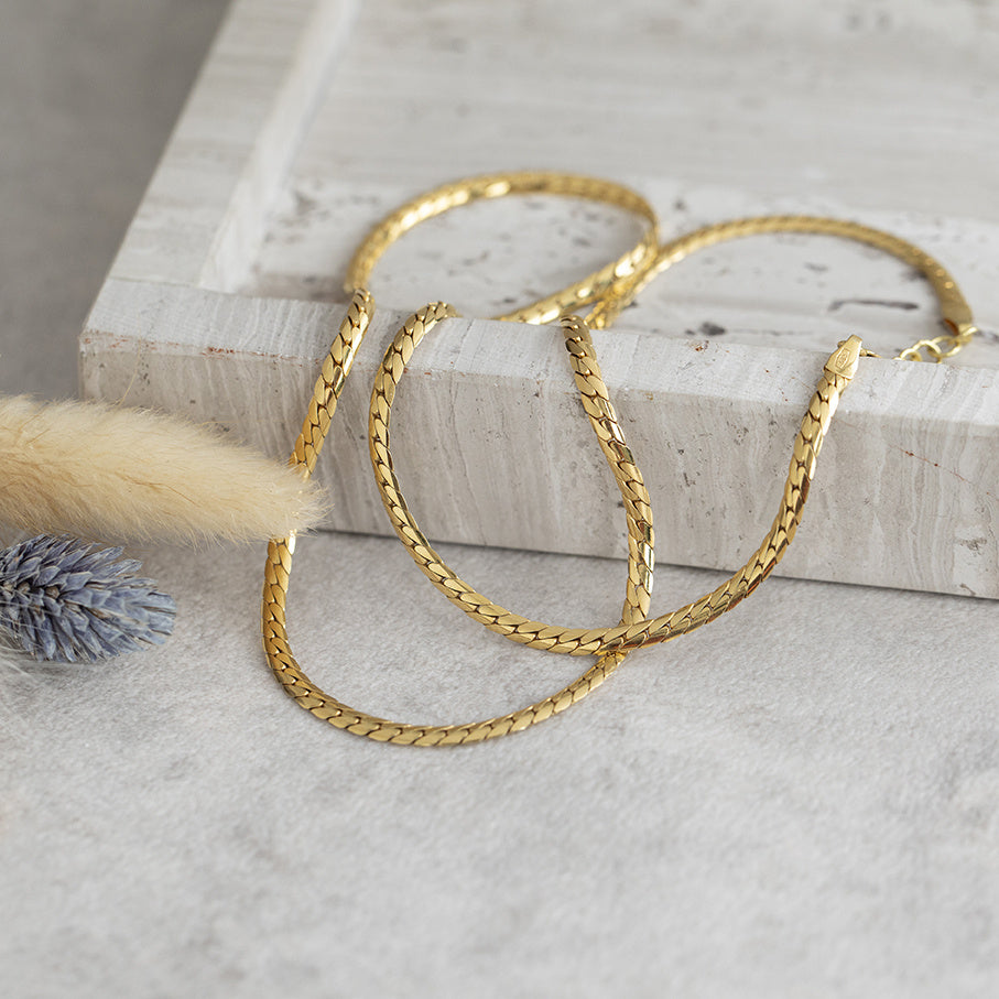 Gold gourmet choker 46 cm 14 karat