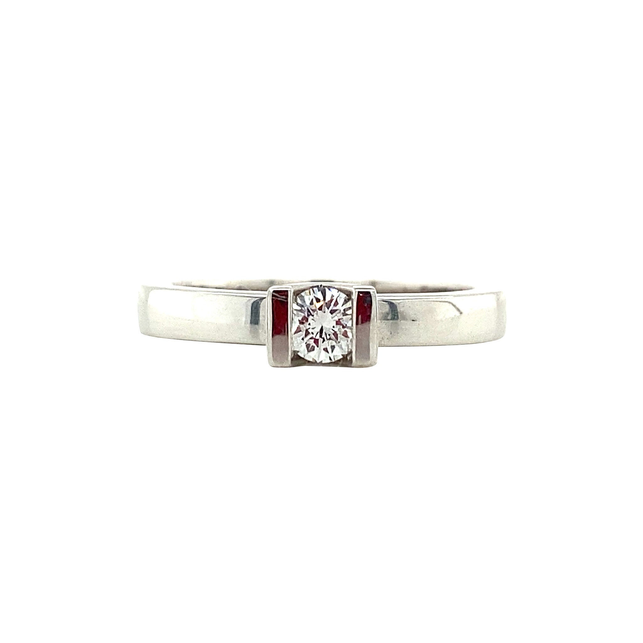 White gold solitaire ring with diamond 14 kt* new