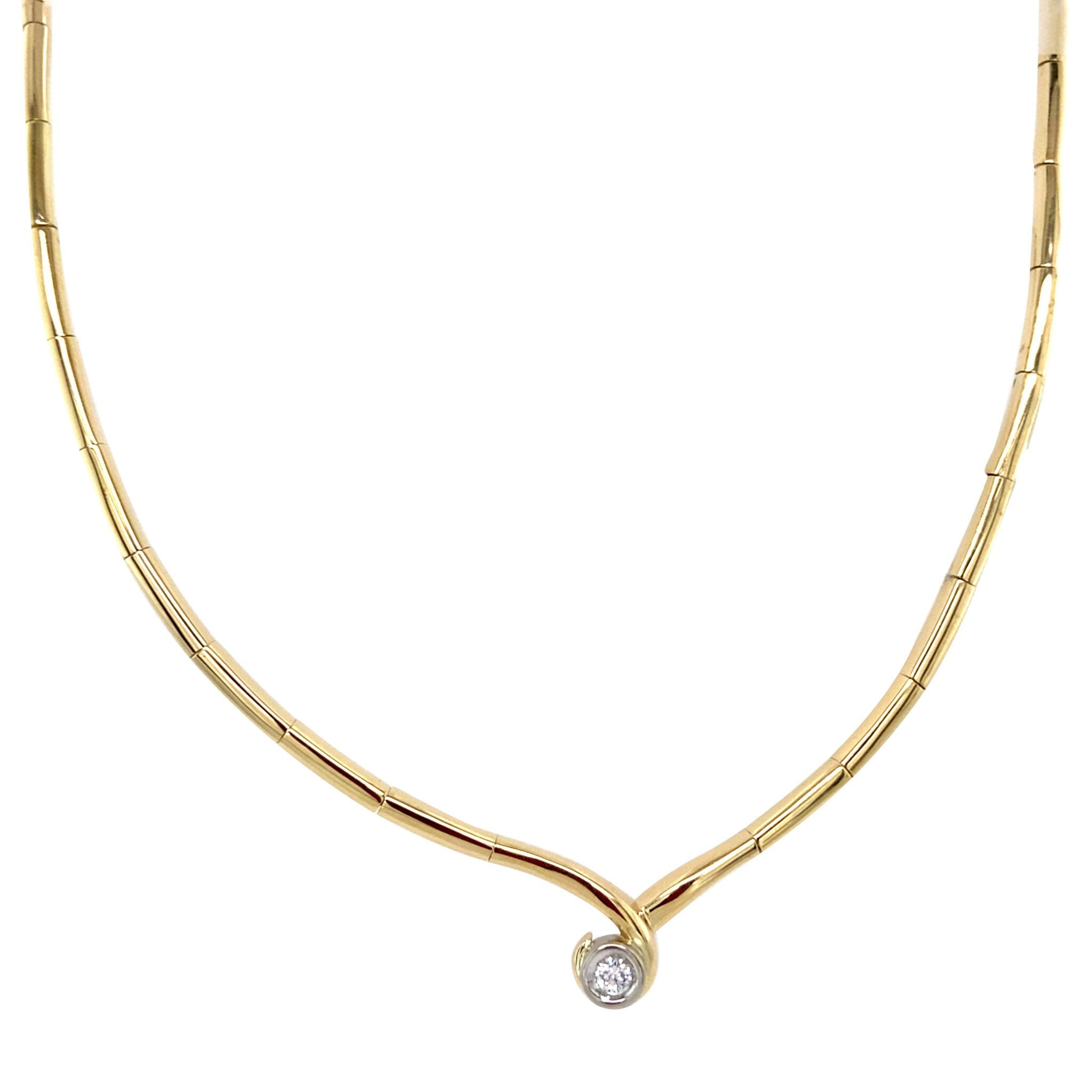 Golden choker with diamond 45 cm 14 karat