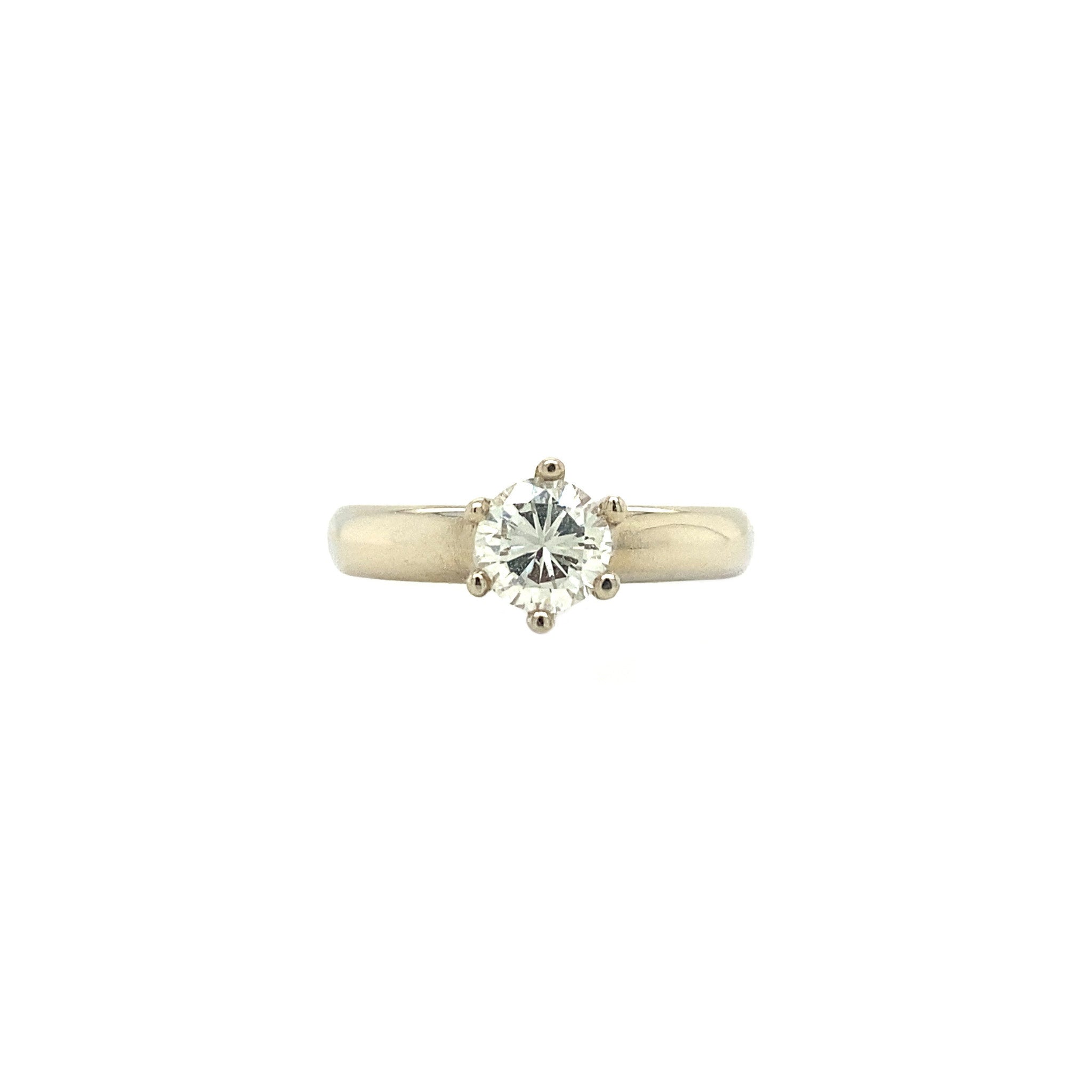 Gold solitaire ring with diamond 14 kt