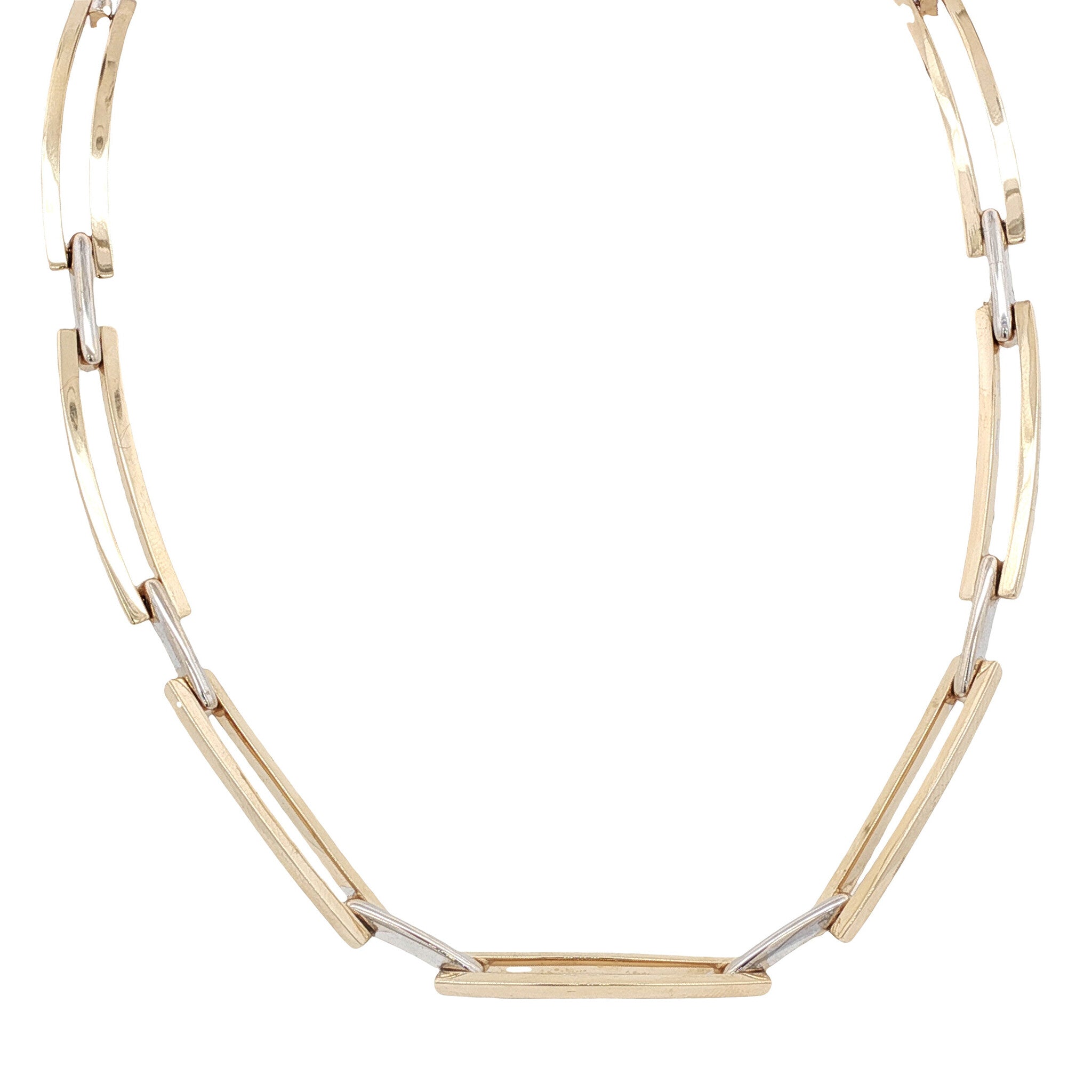 Bicolour gold choker 45 cm 14 karat
