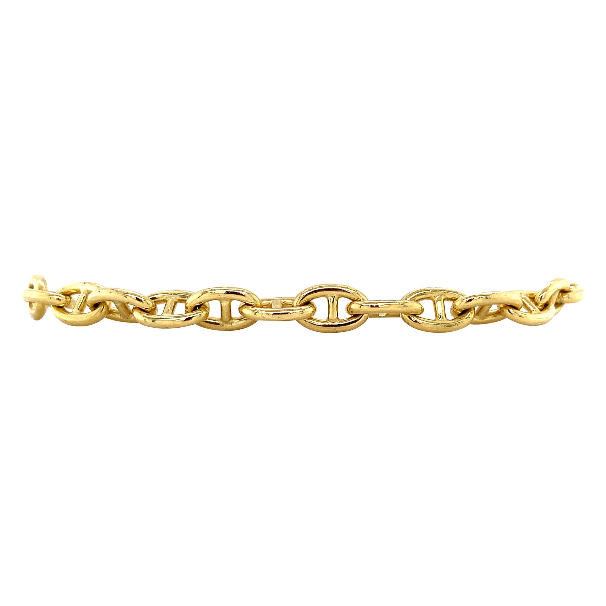 Gold bracelet double anchor 19 cm 18 karat