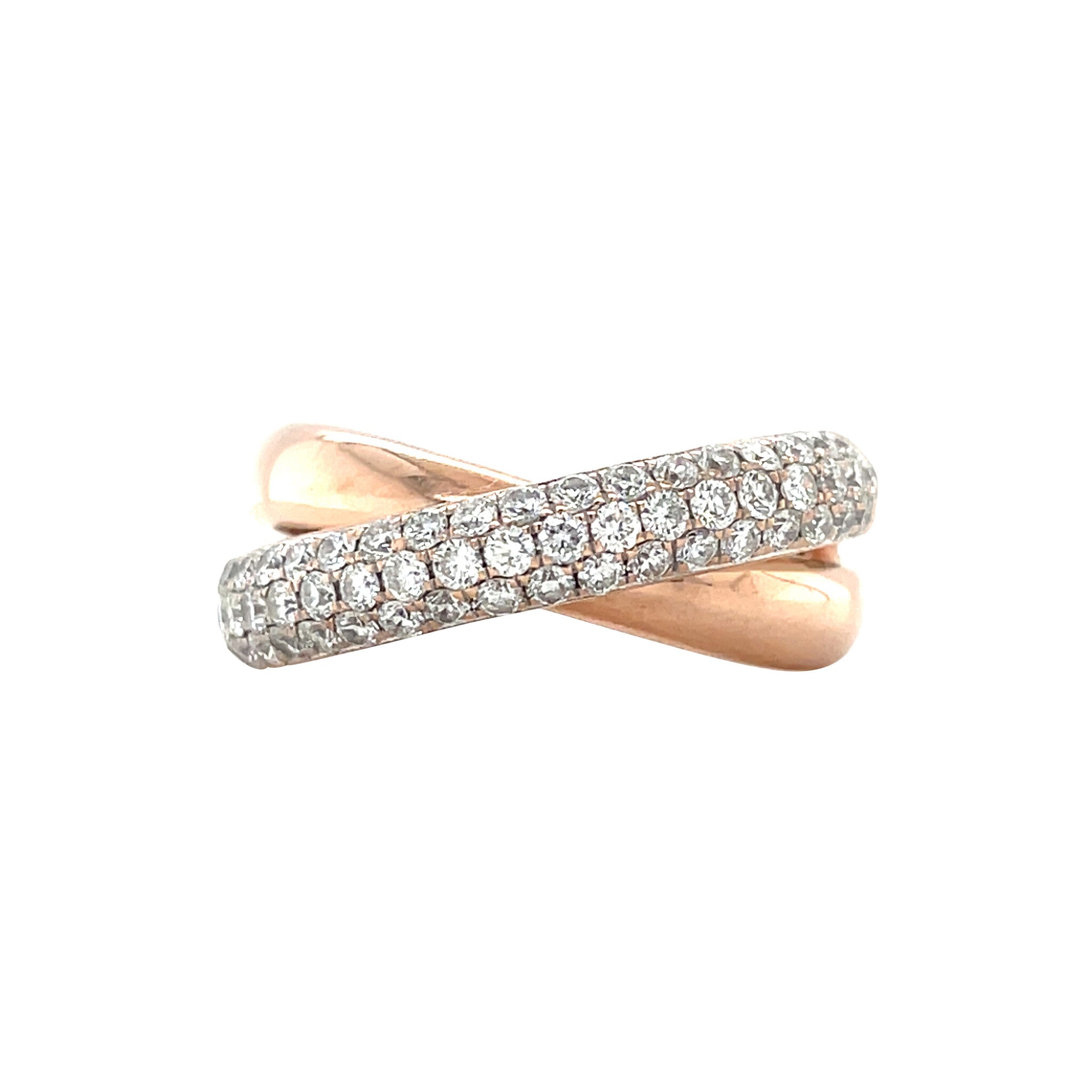 Rose-gold ring with diamond 14 kt