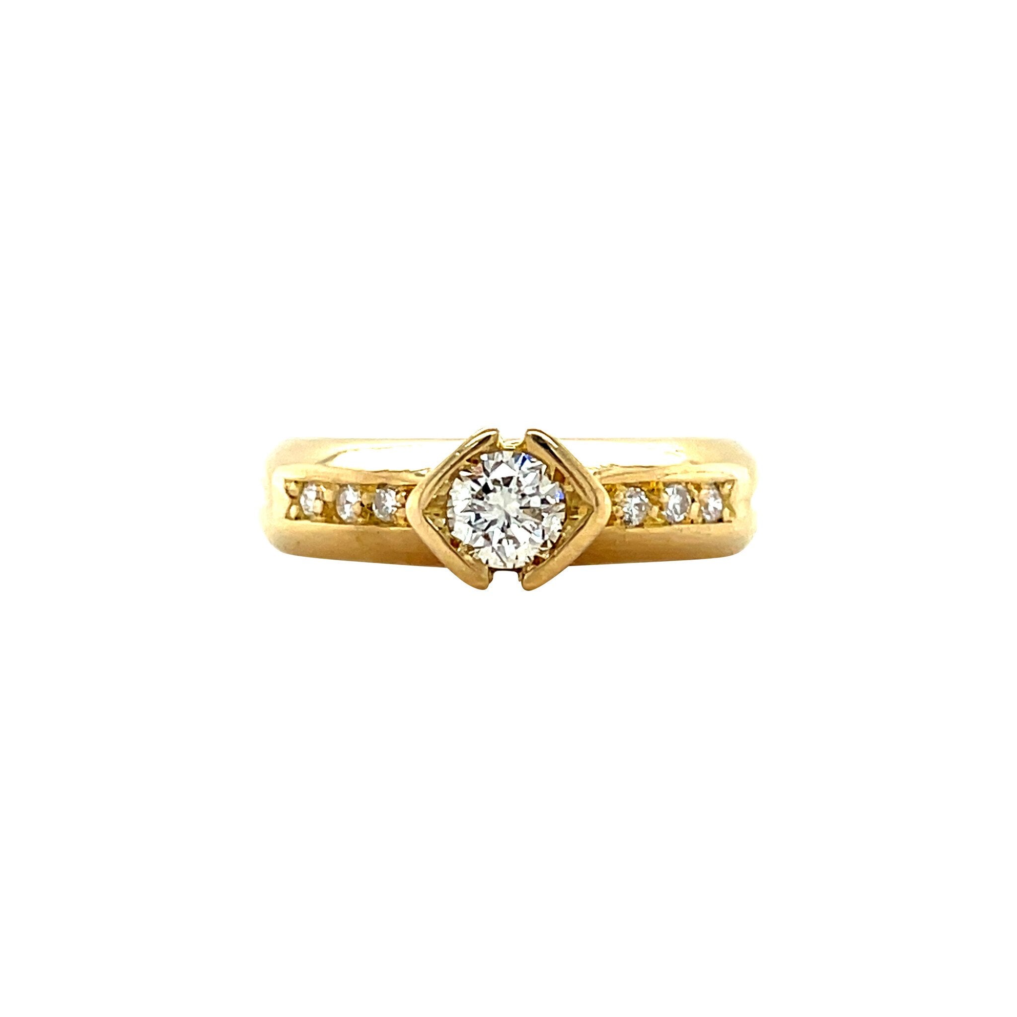 Gouden ring met diamant 18 karaat