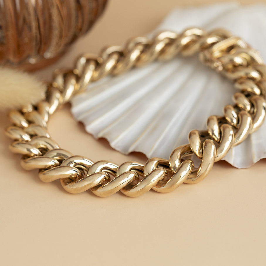 Gold gourmet bracelet 20.5 cm 14 karat
