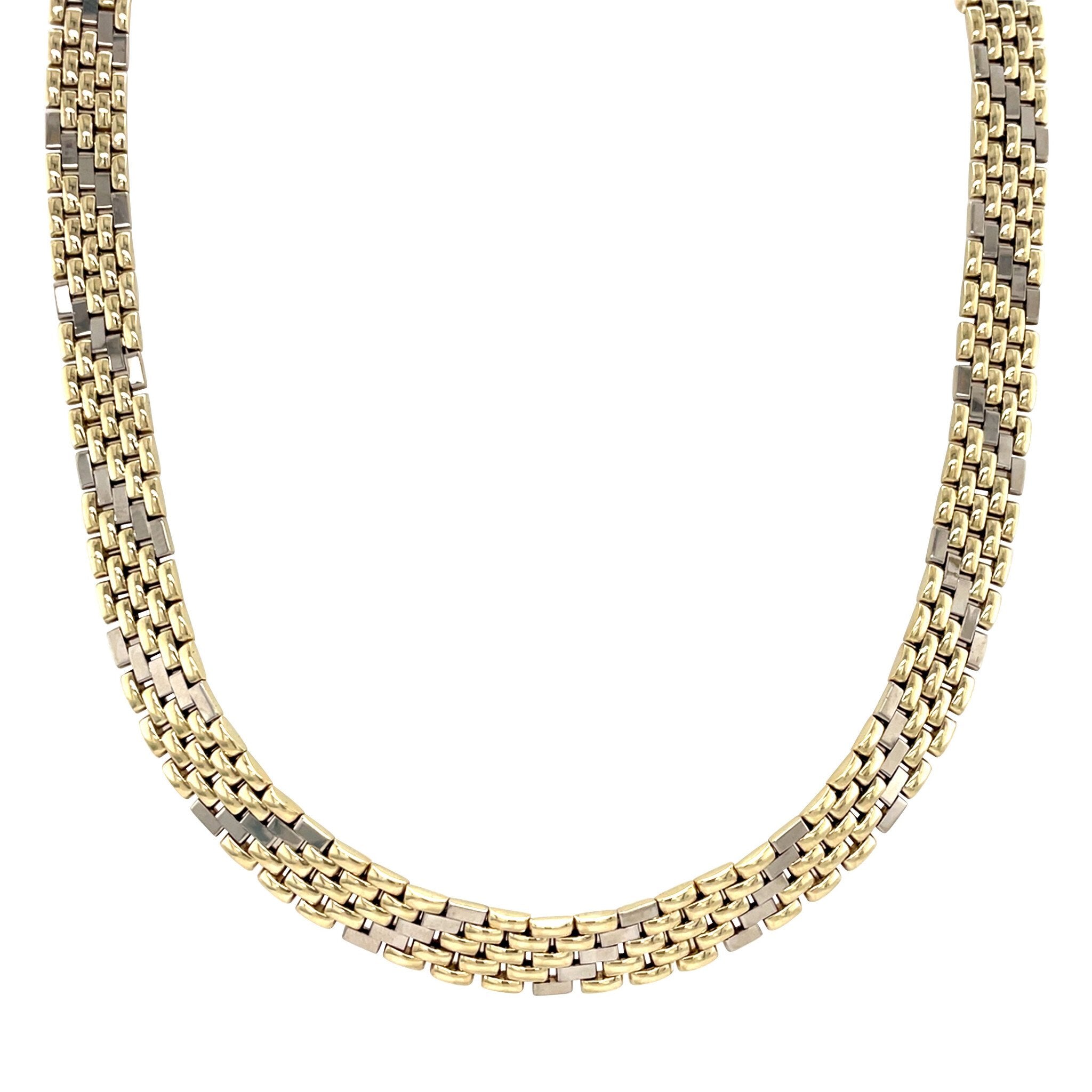Bicolour gold choker 41 cm 14 kt