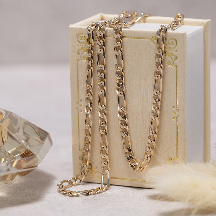 Gold figaro necklace 51 cm 14 karat