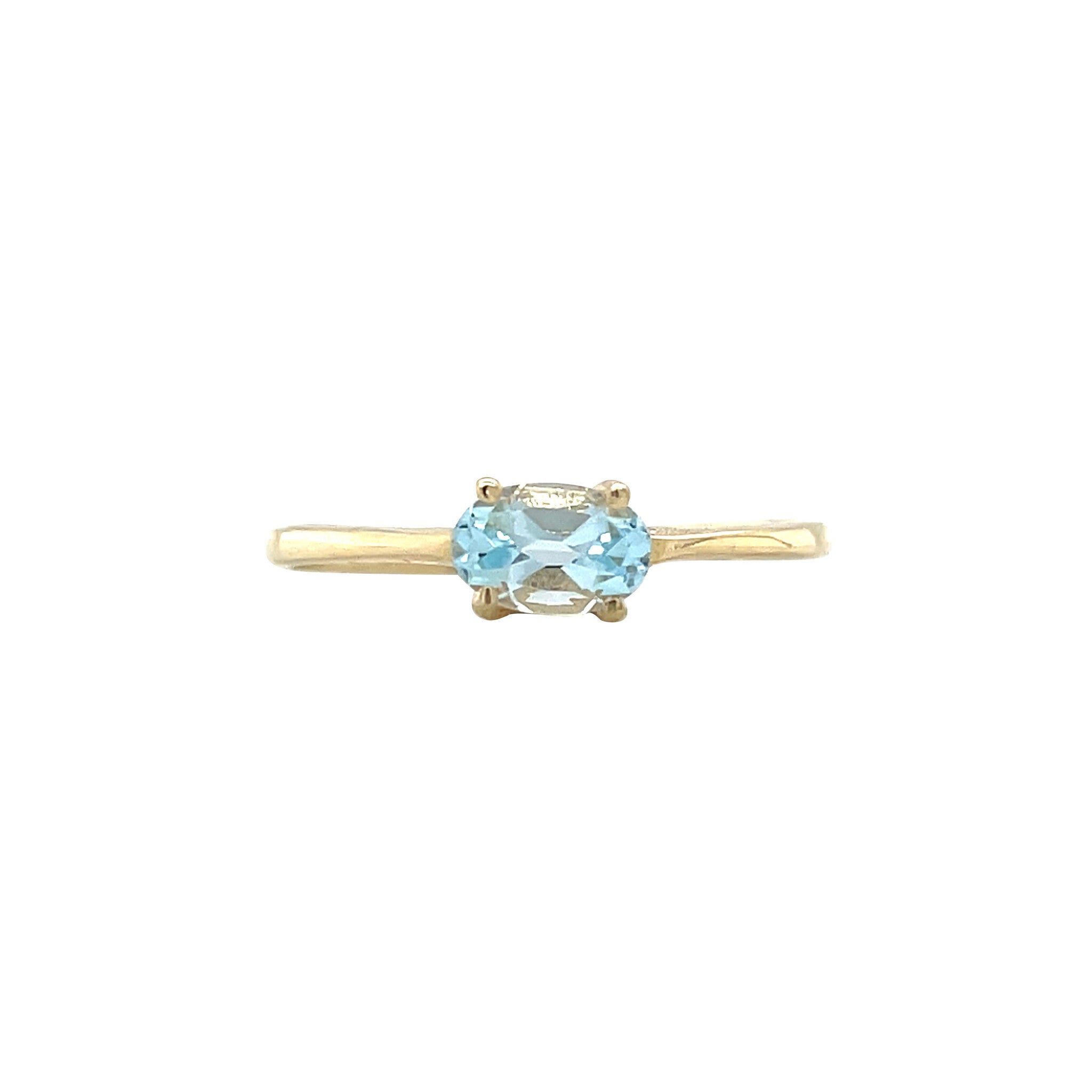 Gold solitaire ring with Topaz 14 karat*new