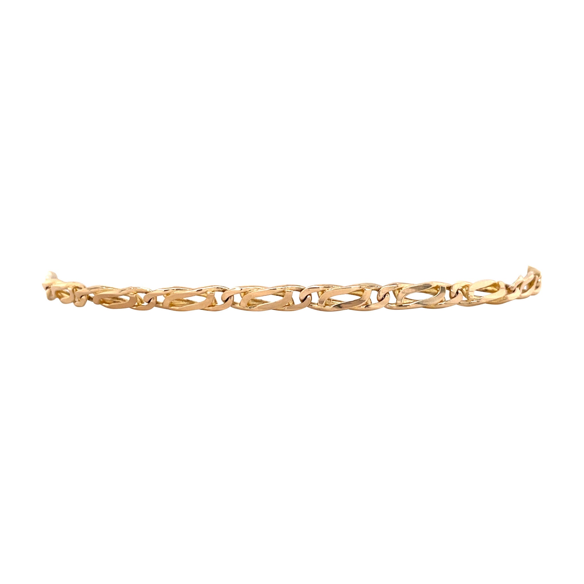 Gold bracelet hawk's eye 21.5 cm 14 karat