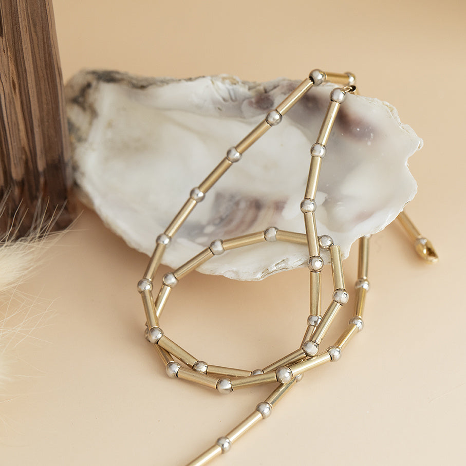 Gold bar necklace 45.5 cm 14 karat