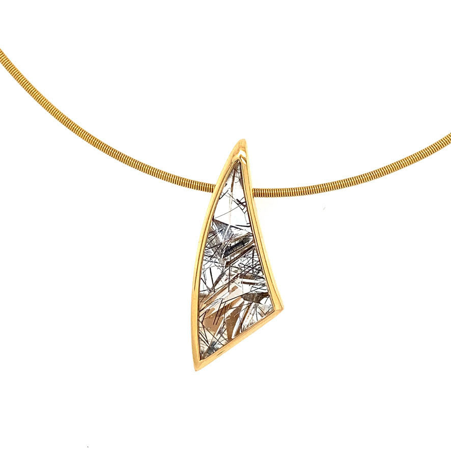 Rose gold pendant with tourmaline quartz 18 kt* new