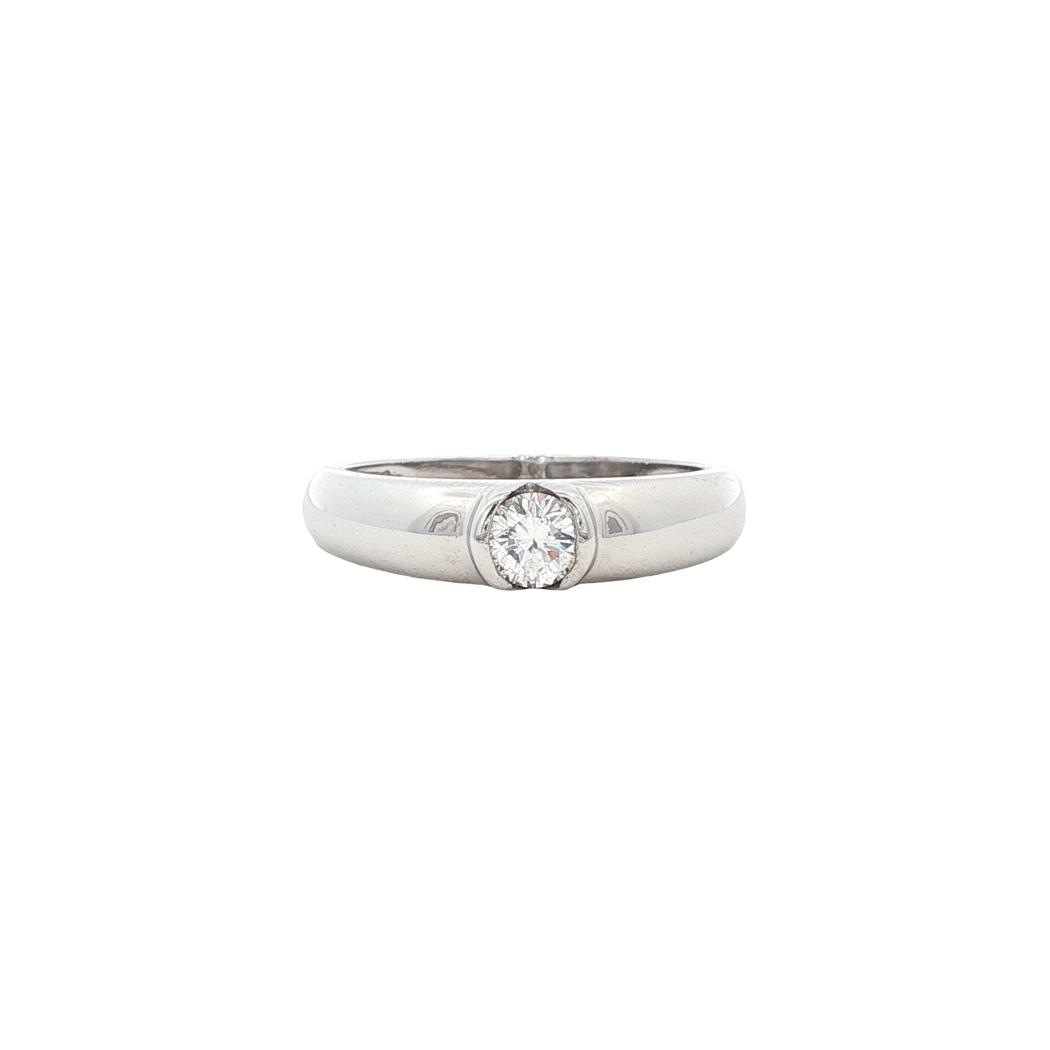 White gold ring with diamond 18 karat