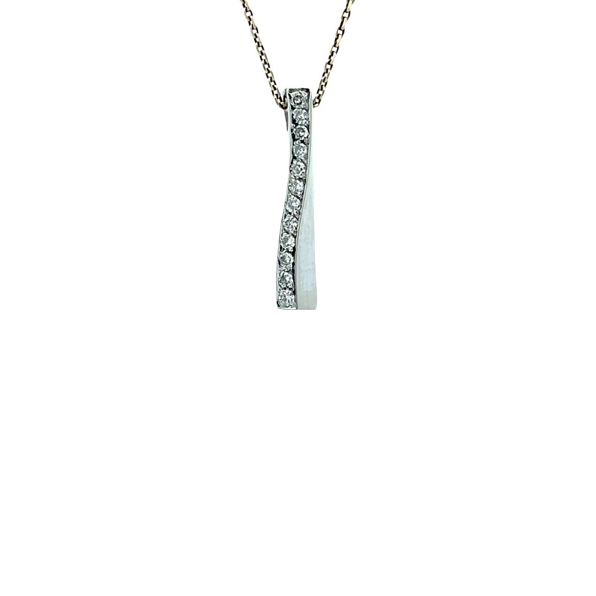 White gold pendant with diamond 14 karat