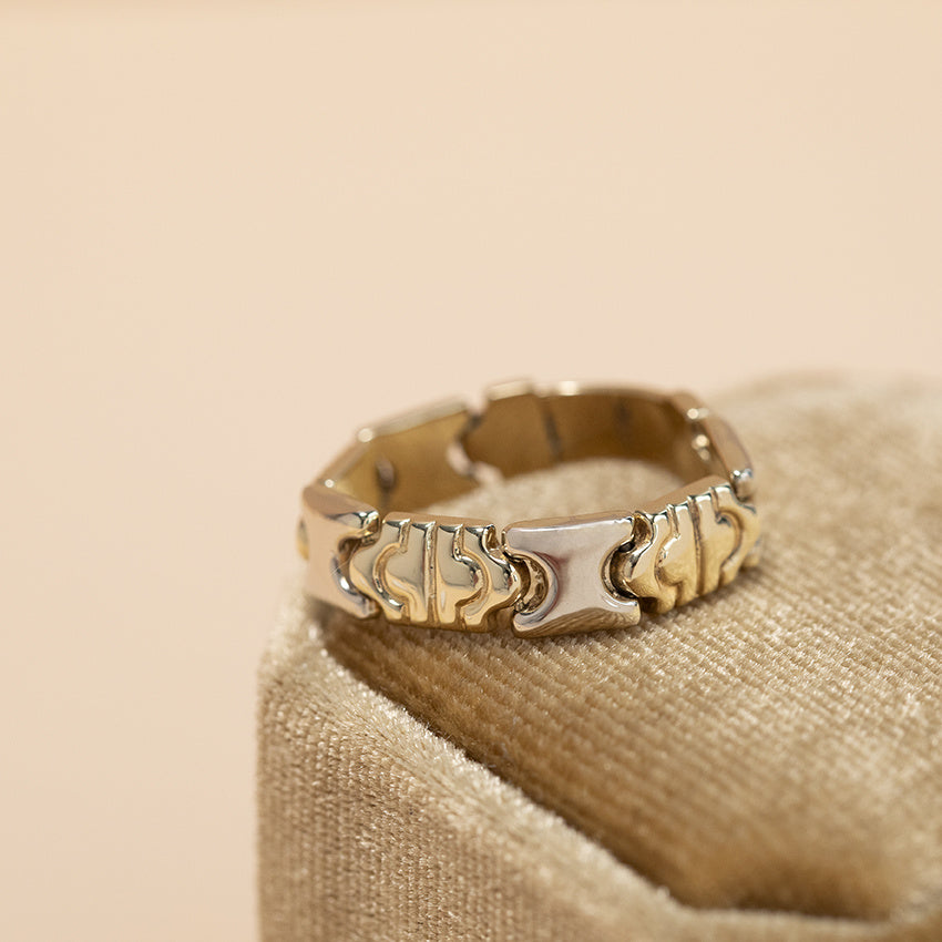 Bicolour gold ring 14 karat